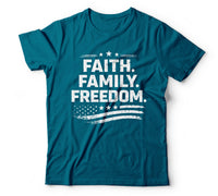 Faith family freedom teal
