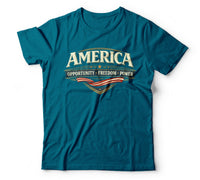 America opportunity freedom power teal