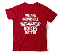 We are indivisible together our voices matter red