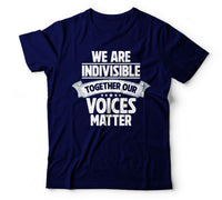 We are indivisible together our voices matter navy